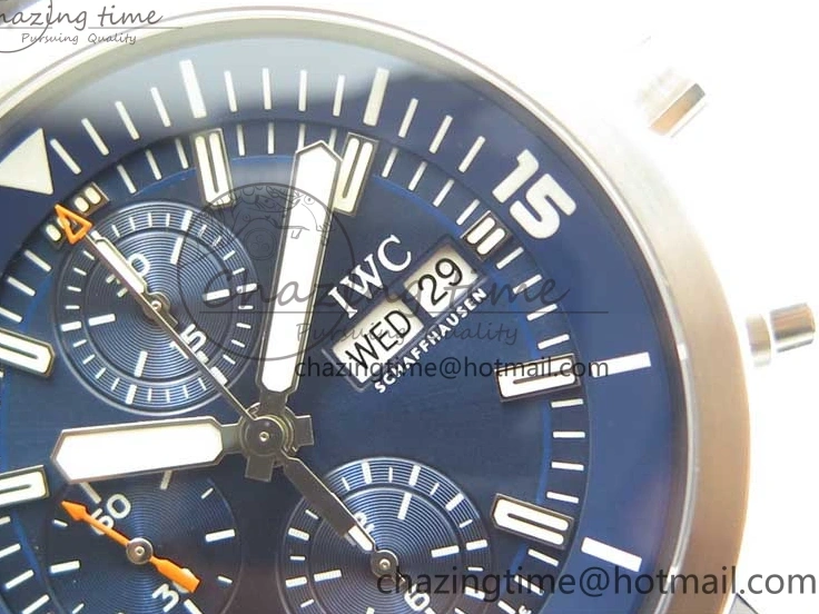 MIROTIME 1224 Aquatimer Chrono IW376803 V6F 1:1 Best Edition Blue Dial on Ruber Strap A Neat 7083